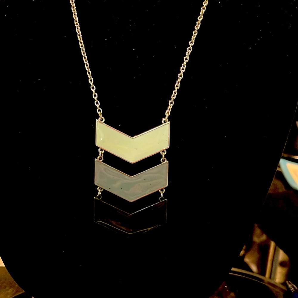 Three Chevron long necklace